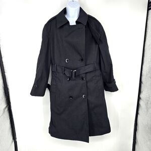 ​US Army Garrison Collection Women's Black All Weather Trench Coat Jacket 14S DL